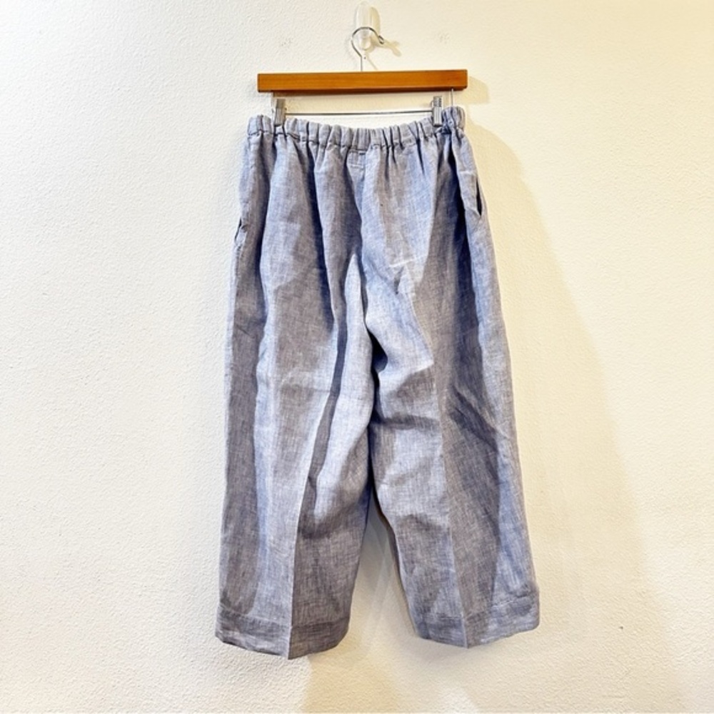 Flax Women's High‎ Waisted Elastic Waist Linen Cropped Pants Size Medium - Picture 4 of 7